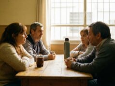 El valor del mutualismo en tiempos difíciles: cuando la comunidad se vuelve esencial Personas compartiendo apoyo y acompañamiento en comunidad, representando el valor del mutualismo en tiempos difíciles.